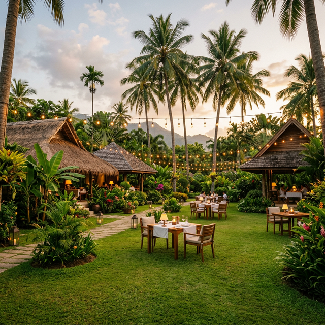 Palm Resort outdoor dining campus